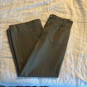 Anthropologie Maeve Olive Green Colette Pants wide leg stretch material.